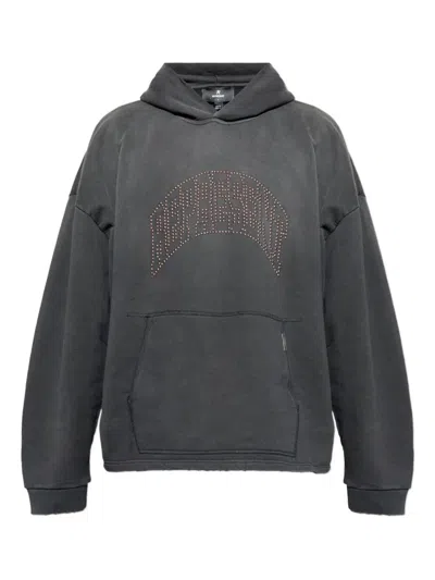 REPRESENT "REPRESENT EMBELLISHED" HOODIE,MLM100437 STAINED BLACK