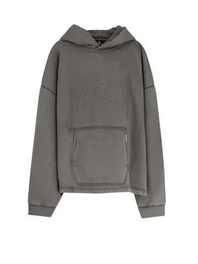 Represent Embellished Hoodie Cotton Sweatshirt In Green