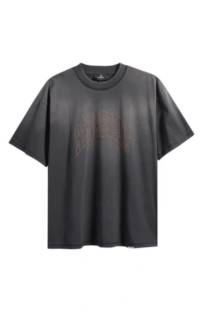 Represent Embellished Stud Logo Cotton Graphic T-shirt In Black