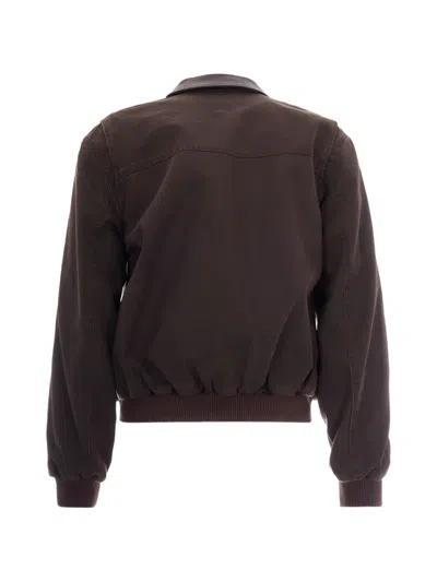 Represent Embossed Collar Jacket In Brown