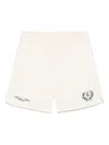 Represent Crest Relaxed Fit Logo Embroidered Shorts In Neutrals