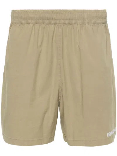 Represent Embroidered-logo Track Shorts In Gray