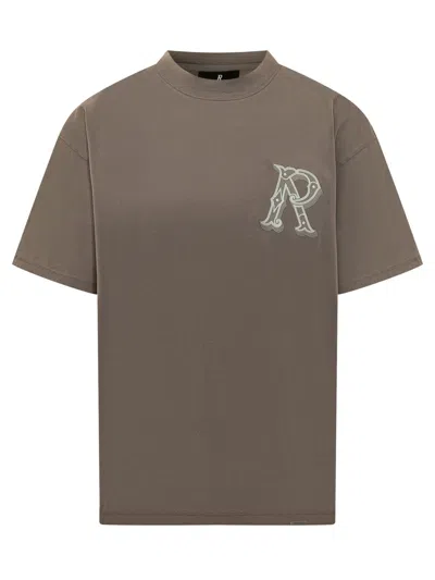 Represent Embroidered Logo T-shirt In Dusty Brown