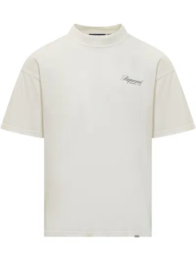 Represent Embroidered Logo T-shirt In Flat White