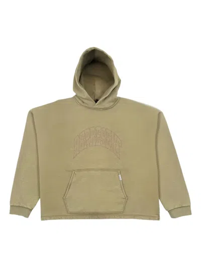 Represent Embroidered Long-sleeve Hoodie In Neutral