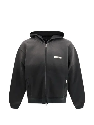 Represent Faded-effect Hoodie In Black