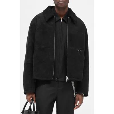 Represent Faux Shearling Jacket In Black