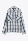 Represent Blue Shirt With Classic Collar And All-over Check Motif