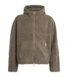 Represent Mens Rock Hooded Fleece Two-slip-pockets Oversized Woven Jacket In Brown