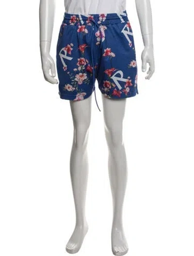 Pre-owned Represent Floral Print Jogger Shorts In Blue