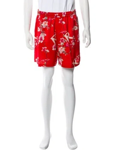 Pre-owned Represent Floral Print Jogger Shorts In Red