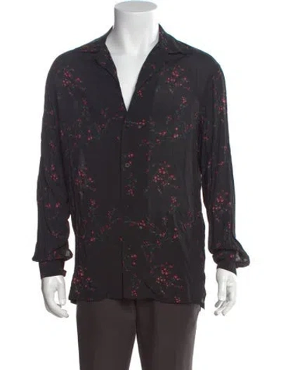 Pre-owned Represent Floral Print Long Sleeve Dress Shirt W/ Tags In Gray