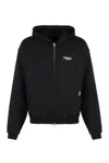 Represent Black Zip-up Sweatshirt With Logo On The Front And Back In Cotton Man