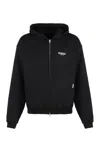 Represent Black Zip-up Sweatshirt With Logo On The Front And Back In Cotton Man In Black