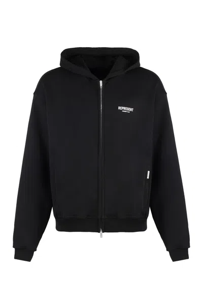 REPRESENT FULL ZIP COTTON HOODIE