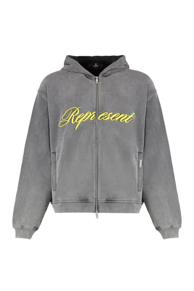Represent Full Zip Hoodie In Black