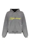 Represent Script Logo Zip Hoodie In Gray