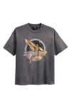 Represent Black Crew Neck T-shirt With Graphic Print On Front And Back And Faded Effect In Cotton Man In Gray