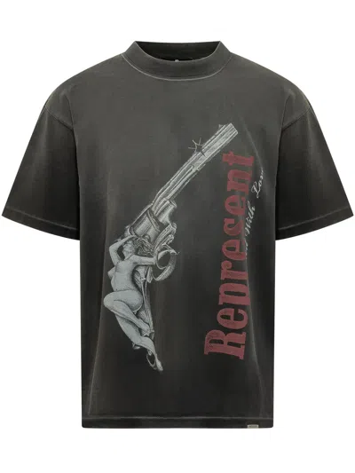 Represent Graffiti-inspired T-shirt In Stained Black