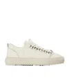 Represent Grained Leather Thick Sole Low-top Sneakers In White