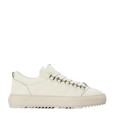 Represent Grained Leather Thick Sole Low-top Sneakers In White