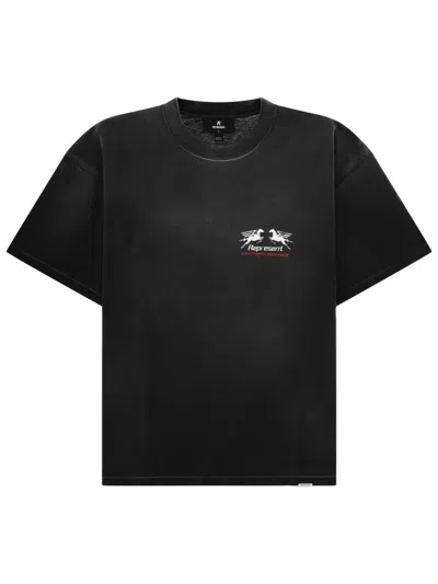 Represent Graphic Cotton T-shirt In Black