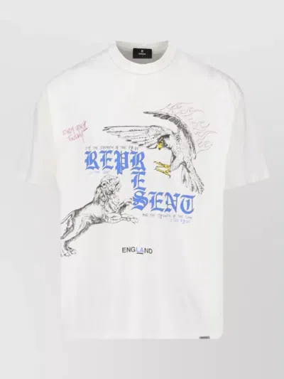 Represent Graphic Crew Neck T-shirt Short Sleeves In White