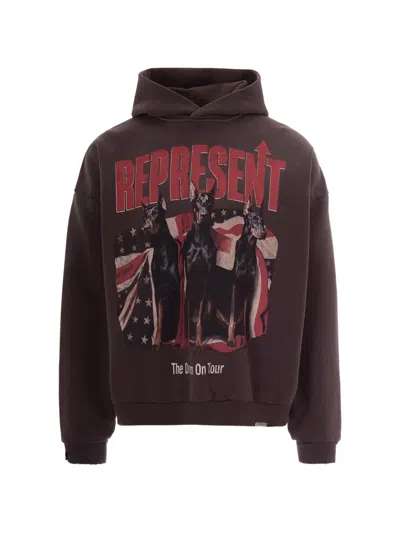 Represent Graphic Hooded Sweatshirt In Brown