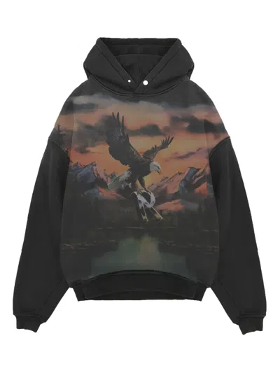 Represent Chrome Flight Graphic Hoodie In Black