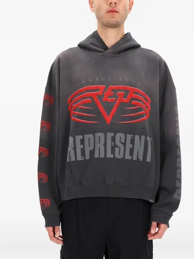 Represent Graphic Hoodie In Gray