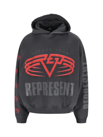 Represent Graphic Oversized Hoodie In Gray