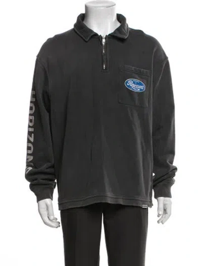 Pre-owned Represent Graphic Print Collar Sweatshirt In Black