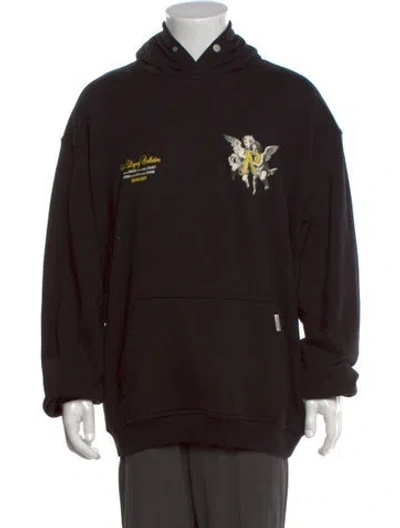 Pre-owned Represent Graphic Print Crew Neck Hoodie In Black