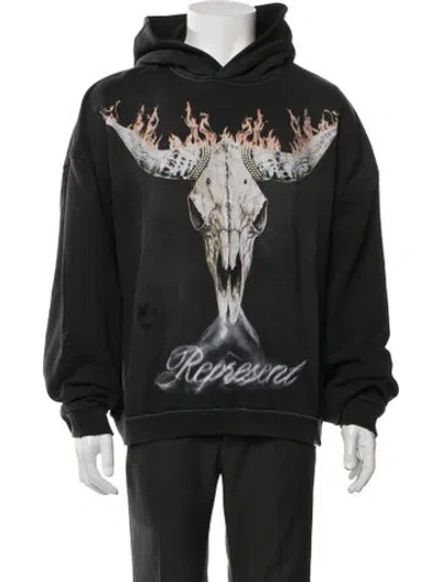 Pre-owned Represent Graphic Print Crew Neck Hoodie W/ Tags In Grey