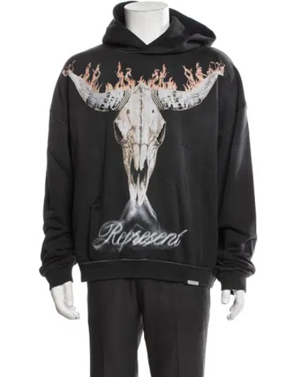 Pre-owned Represent Graphic Print Crew Neck Hoodie W/ Tags In Grey