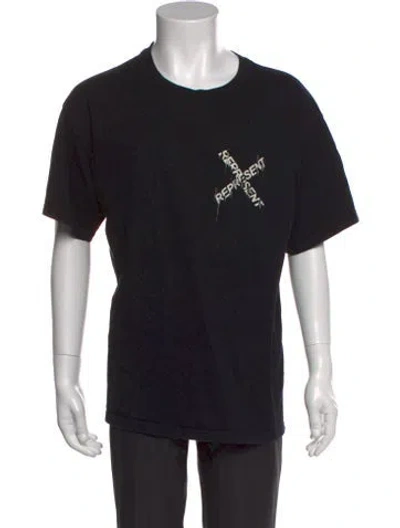 Pre-owned Represent Graphic Print Crew Neck T-shirt In Black