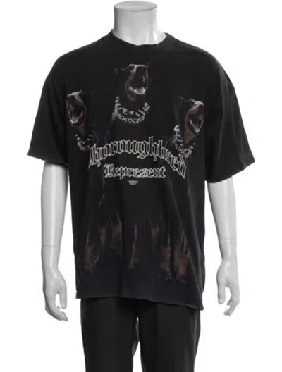 Pre-owned Represent Graphic Print Crew Neck T-shirt In Black