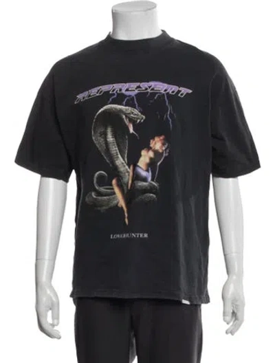 Pre-owned Represent Graphic Print Crew Neck T-shirt In Black