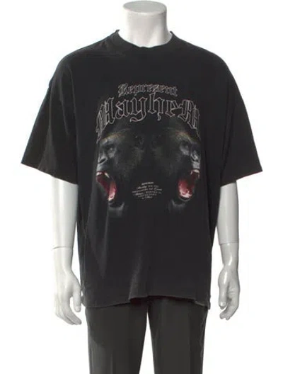 Pre-owned Represent Graphic Print Crew Neck T-shirt In Black