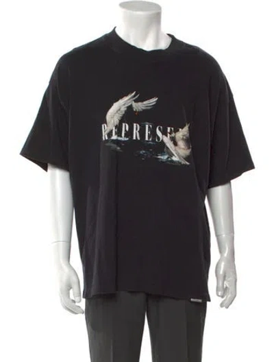 Pre-owned Represent Graphic Print Crew Neck T-shirt In Black