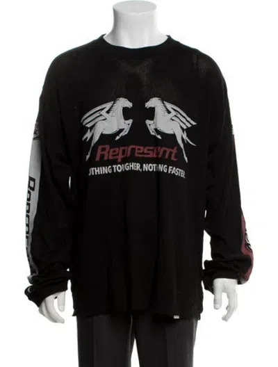 Pre-owned Represent Graphic Print Crew Neck T-shirt In Black