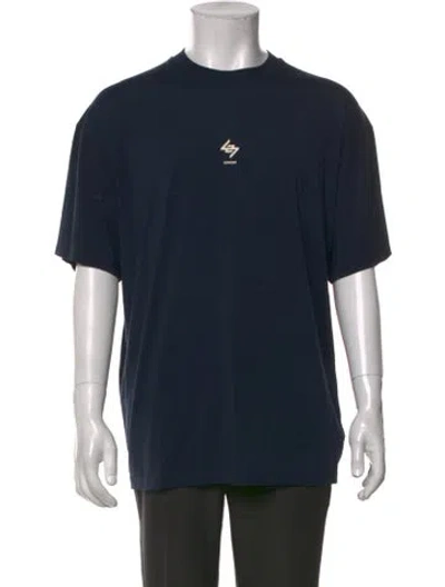 Pre-owned Represent Graphic Print Crew Neck T-shirt In Blue