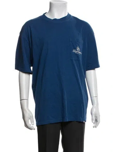 Pre-owned Represent Graphic Print Crew Neck T-shirt In Blue