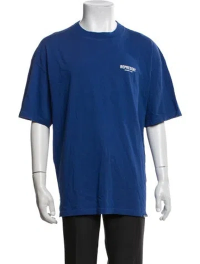 Pre-owned Represent Graphic Print Crew Neck T-shirt In Blue