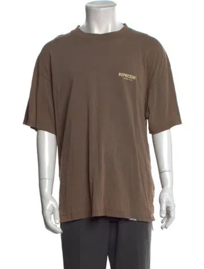 Pre-owned Represent Graphic Print Crew Neck T-shirt In Brown