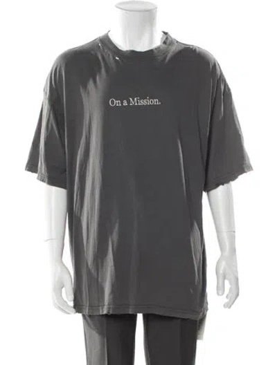 Pre-owned Represent Graphic Print Crew Neck T-shirt In Gray