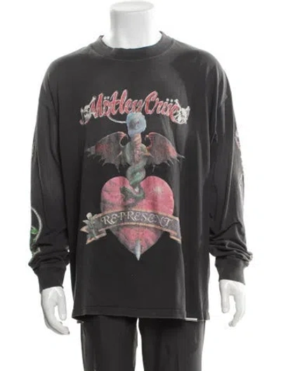 Pre-owned Represent Graphic Print Crew Neck T-shirt In Gray