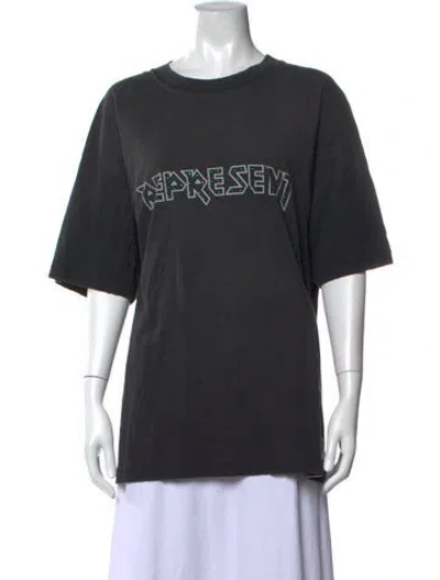 Pre-owned Represent Graphic Print Crew Neck T-shirt In Gray