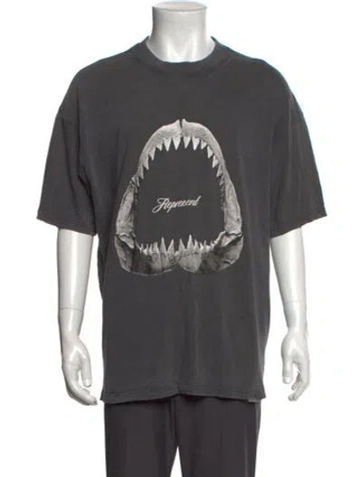 Pre-owned Represent Graphic Print Crew Neck T-shirt In Grey