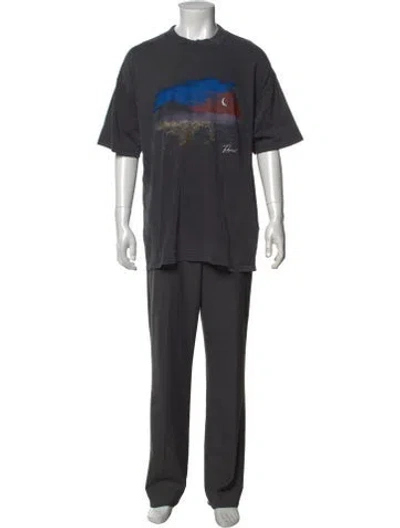 Pre-owned Represent Graphic Print Crew Neck T-shirt In Grey